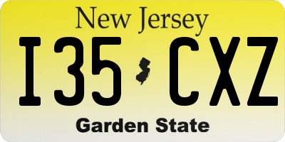 NJ license plate I35CXZ