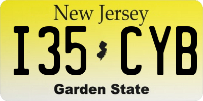 NJ license plate I35CYB