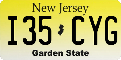 NJ license plate I35CYG