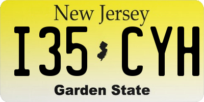 NJ license plate I35CYH