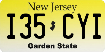 NJ license plate I35CYI