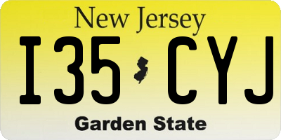 NJ license plate I35CYJ