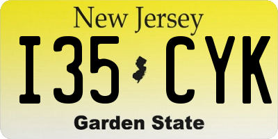 NJ license plate I35CYK