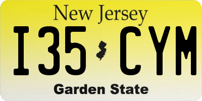 NJ license plate I35CYM