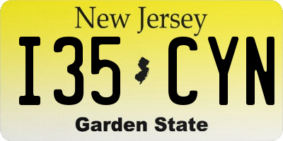 NJ license plate I35CYN