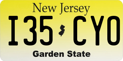 NJ license plate I35CYO