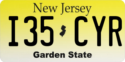 NJ license plate I35CYR