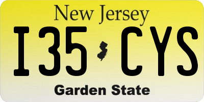 NJ license plate I35CYS