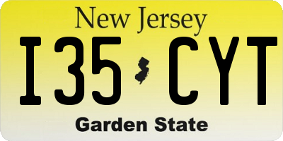 NJ license plate I35CYT