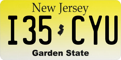 NJ license plate I35CYU