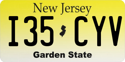 NJ license plate I35CYV