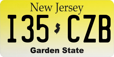 NJ license plate I35CZB