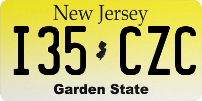 NJ license plate I35CZC
