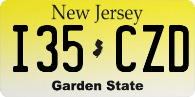 NJ license plate I35CZD