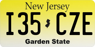 NJ license plate I35CZE