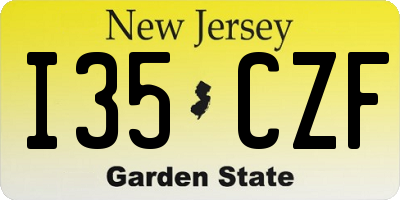 NJ license plate I35CZF