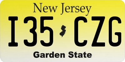 NJ license plate I35CZG