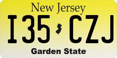 NJ license plate I35CZJ