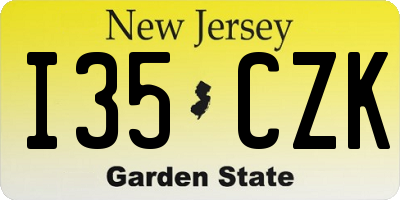 NJ license plate I35CZK