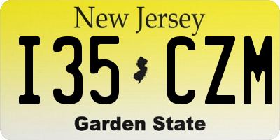 NJ license plate I35CZM