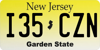 NJ license plate I35CZN