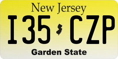 NJ license plate I35CZP