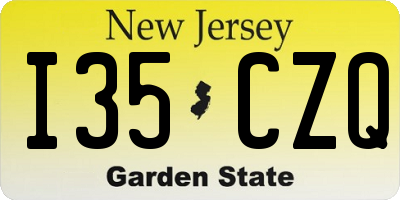 NJ license plate I35CZQ