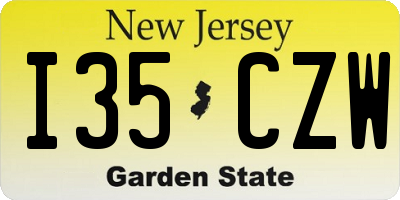 NJ license plate I35CZW