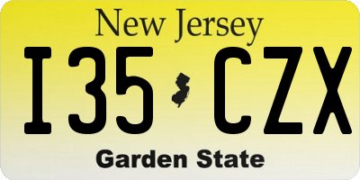 NJ license plate I35CZX