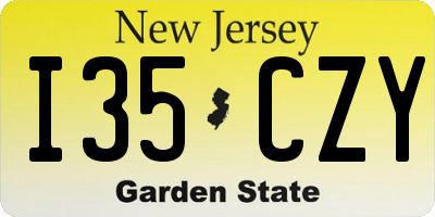 NJ license plate I35CZY