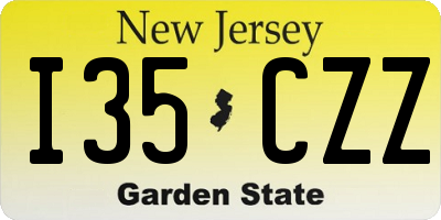 NJ license plate I35CZZ