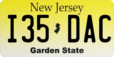 NJ license plate I35DAC