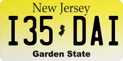 NJ license plate I35DAI