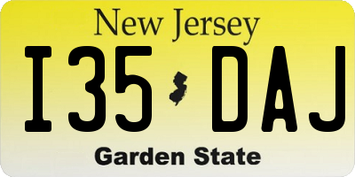 NJ license plate I35DAJ