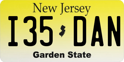 NJ license plate I35DAN