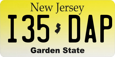 NJ license plate I35DAP