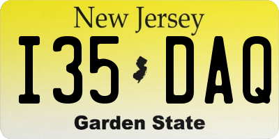 NJ license plate I35DAQ