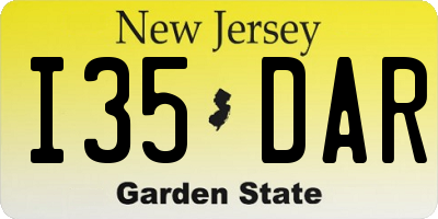 NJ license plate I35DAR