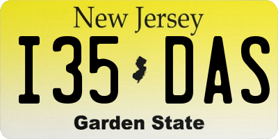 NJ license plate I35DAS