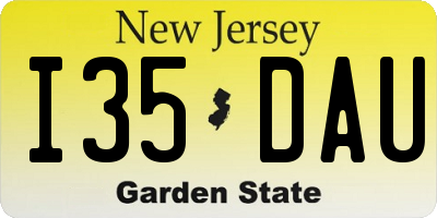 NJ license plate I35DAU