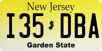 NJ license plate I35DBA
