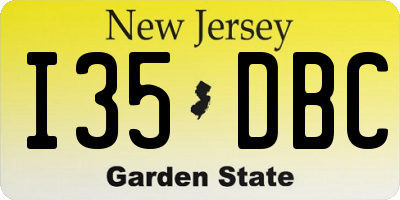 NJ license plate I35DBC