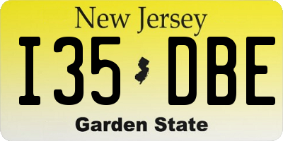 NJ license plate I35DBE