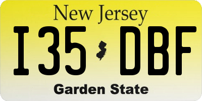 NJ license plate I35DBF