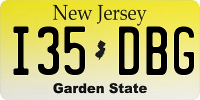 NJ license plate I35DBG