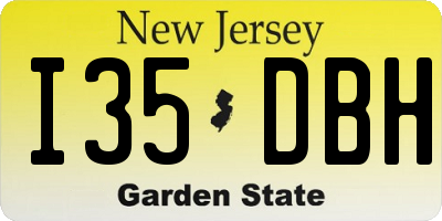 NJ license plate I35DBH