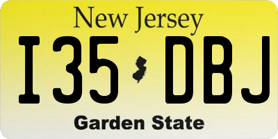 NJ license plate I35DBJ