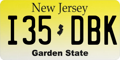 NJ license plate I35DBK
