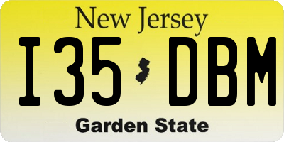 NJ license plate I35DBM