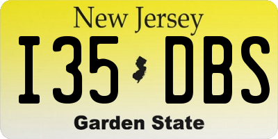 NJ license plate I35DBS
